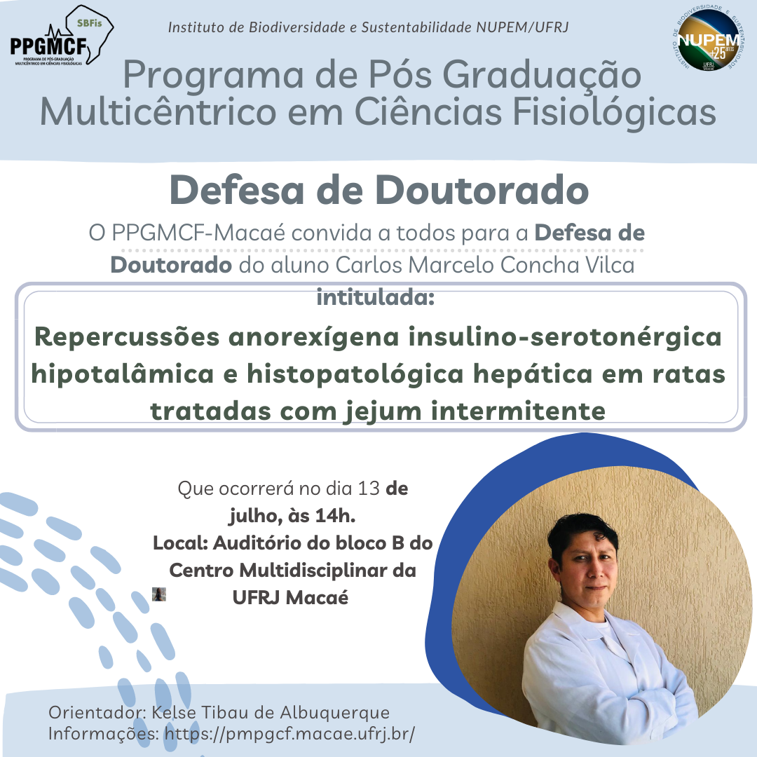 Cartaz ok Defesa Doutorado Carlos Programa de Ps Graduao Multicntrico em Cincias Fisiolgicas