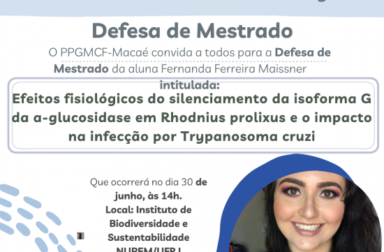O PPGMCF-Macaé convida a todos para a Defesa de Mestrado da aluna Fernanda Ferreira Maissner